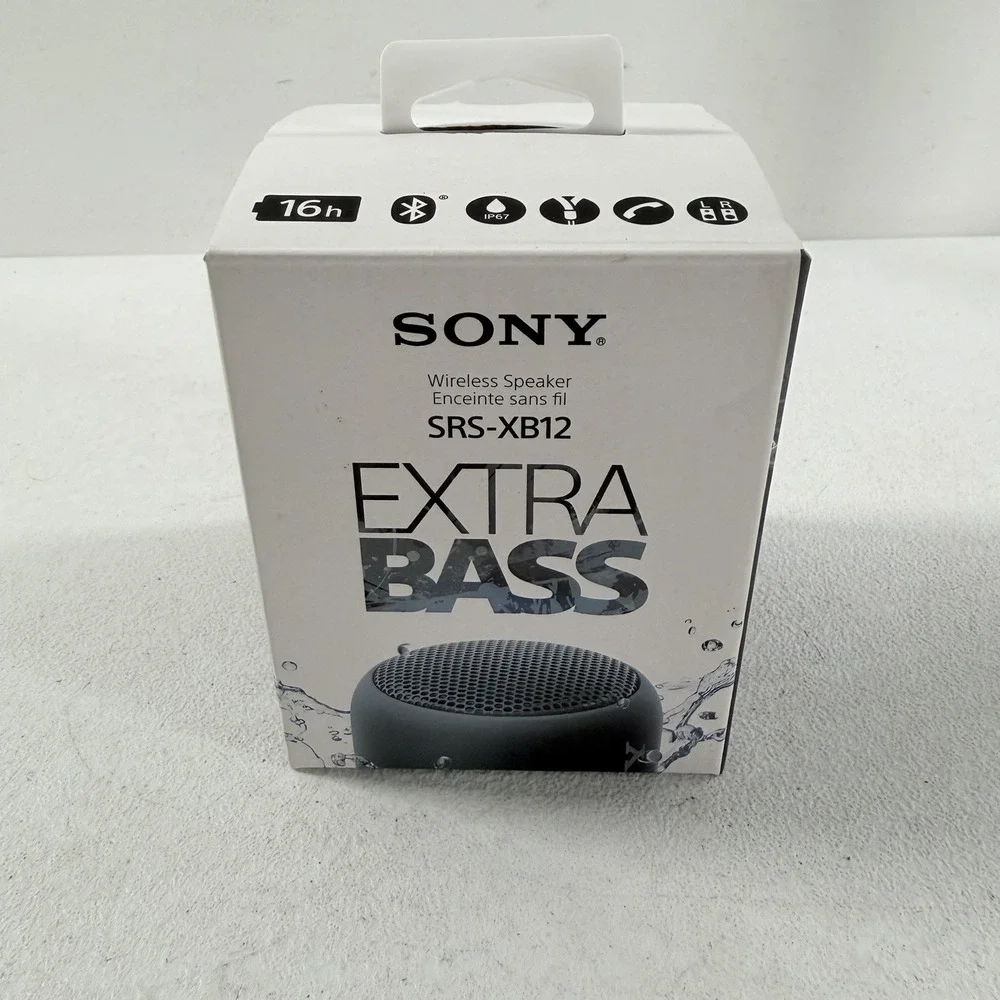 Sony SRS-XB12 EXTRA BASS Bluetooth Waterproof Wireless Speaker Black NEW